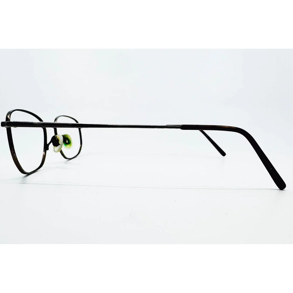 Flexon 600 Eyeglasses Unisex Brown Shiny Metal Oval Frame 52-18-140